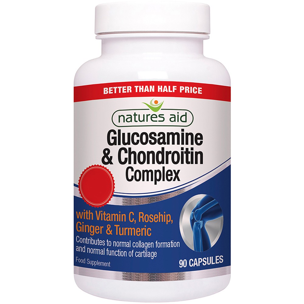 Natures Aid Glucosamine 500mg & Chondroitin 100mg Complex 90 Capsules