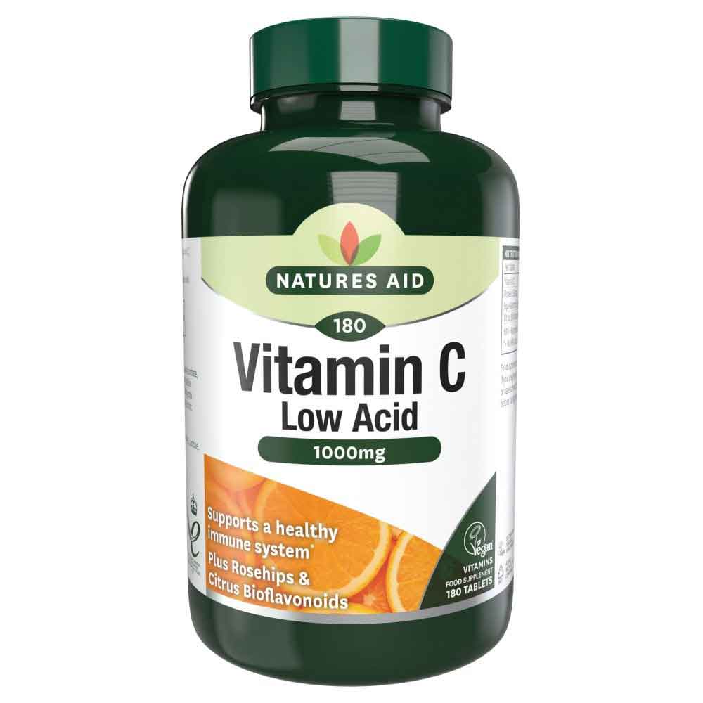 Natures Aid säurearm Vitamin C 1000mg 90or180 Tabletten für ein gesundes Immunsystem - Bild 7 von 7