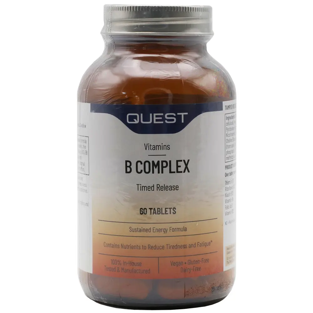 Quest Vitamin B Complex Tablets Timed Release Vegan Vegetarian Food ...