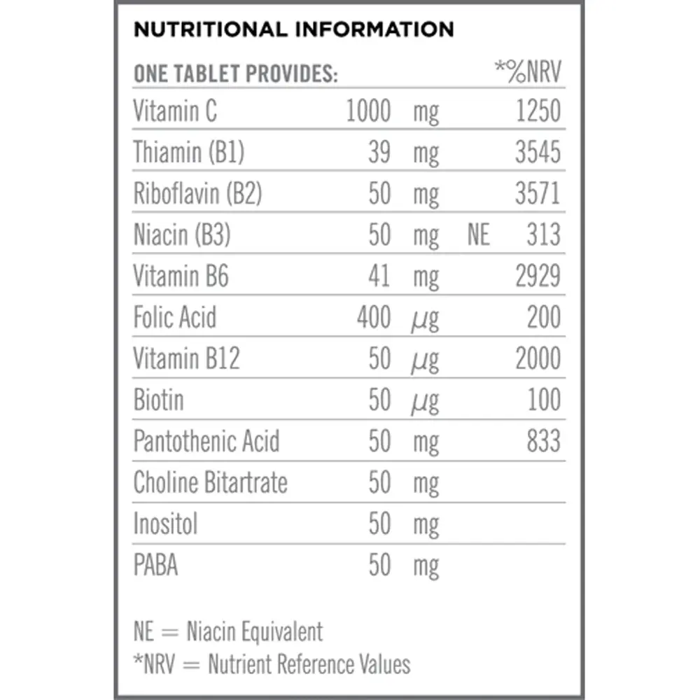 Quest Mega B Complex With Vitamin C 60 TABLETS