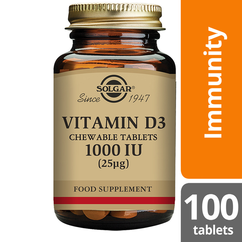 Vitamin D3 1000iu Chewable Tablets From Solgar Wwsm